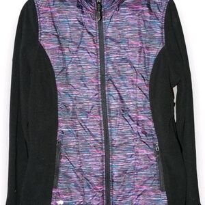 The North Face Women's Black Jacket with Purple Space-Dye Front Panel